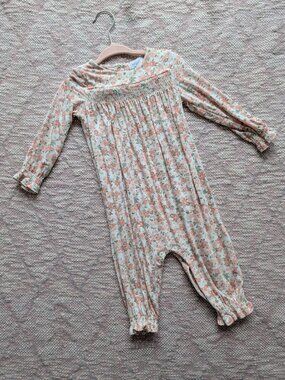 Angel Dear Girls One Piece Floral Jumpsuit Outfit Size 6-12m